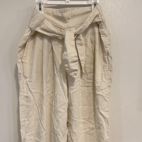 Who What Wear Cream Linen Chinos - Picture 3 of 5